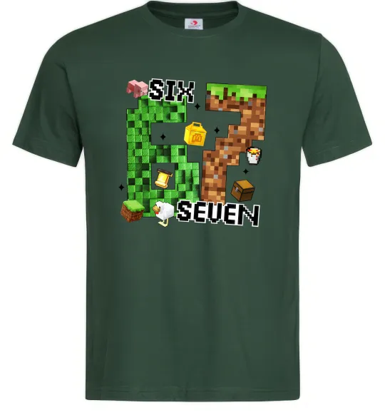 Мужская футболка Minecraft six seven Темно-зеленый фото