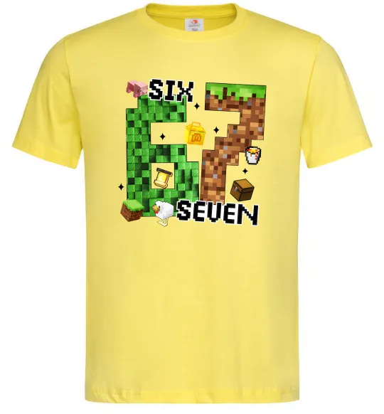 Мужская футболка Minecraft six seven Лимонный фото
