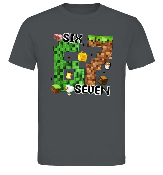 Мужская футболка Minecraft six seven Графит фото