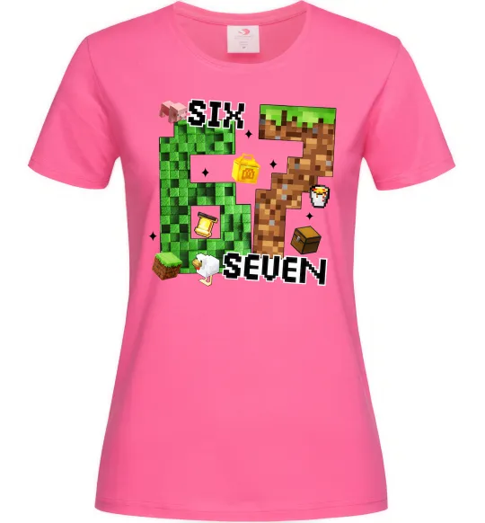 Женская футболка Minecraft six seven Ярко-розовый фото