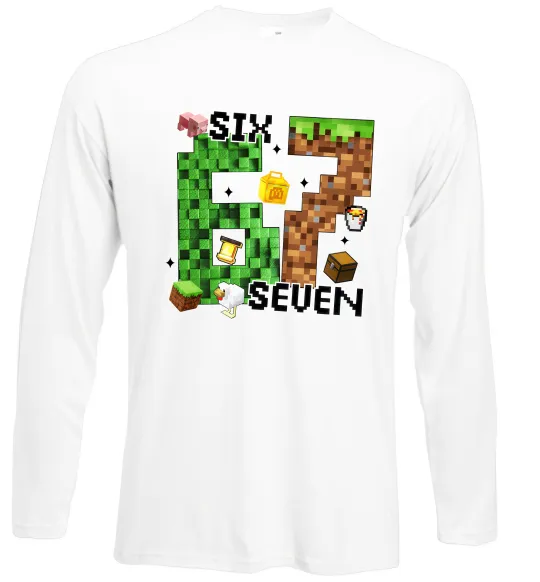 Лонгслив Minecraft six seven Белый фото