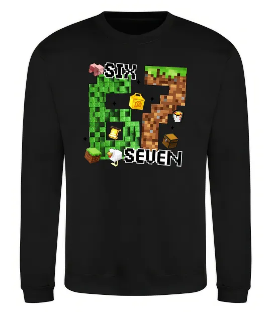 Свитшот Minecraft six seven Черный фото