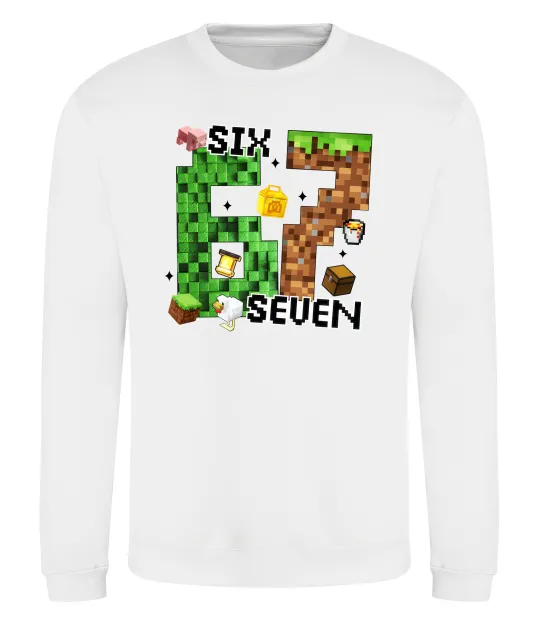 Свитшот Minecraft six seven Белый фото
