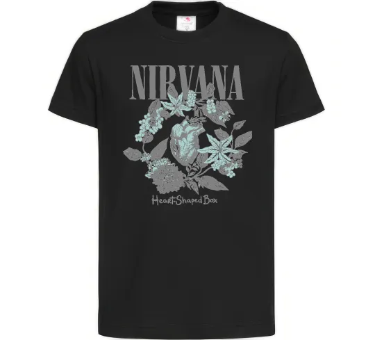 Дитяча футболка Nirvana Heart-shaped box Чорний фото