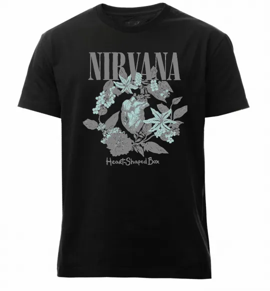 Чоловіча преміум футболка Nirvana Heart-shaped box Чорний фото