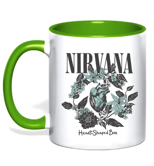 Чашка с цветной ручкой Nirvana Heart-shaped box Лаймовый фото