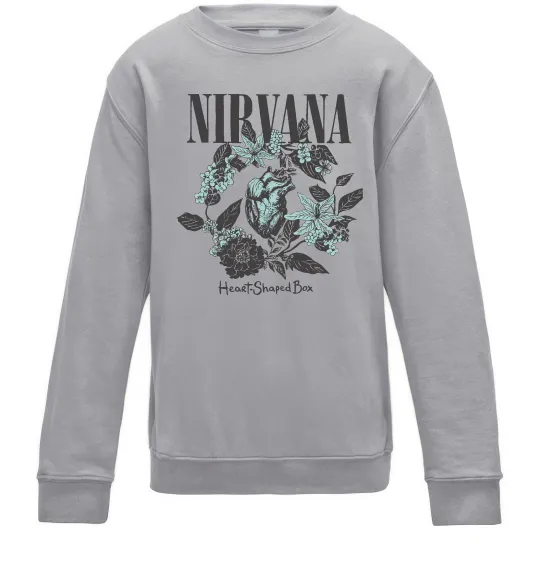 Дитячий світшот Nirvana Heart-shaped box Сірий меланж фото