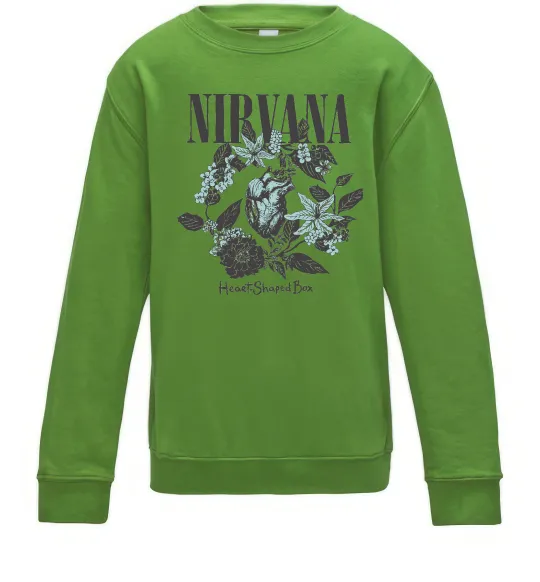 Дитячий світшот Nirvana Heart-shaped box Лаймовий фото
