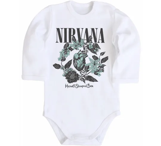 Дитячий бодік Nirvana Heart-shaped box Білий фото