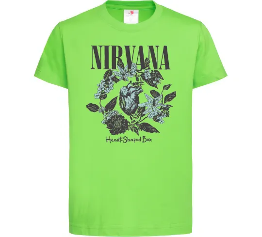 Дитяча футболка Nirvana Heart-shaped box Лаймовий фото