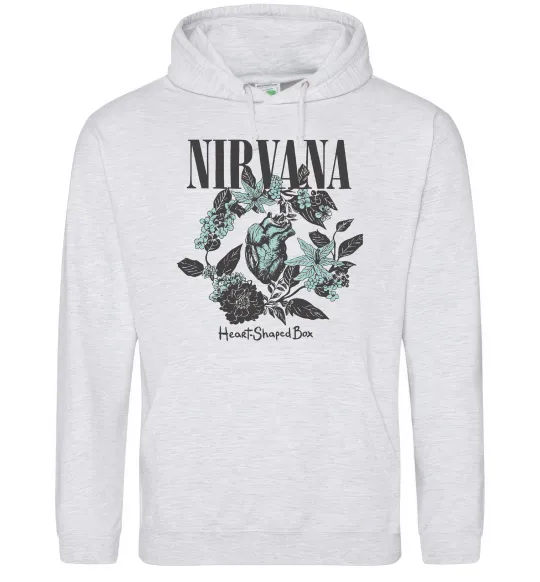 Чоловіча толстовка (худі) Nirvana Heart-shaped box Сірий меланж фото