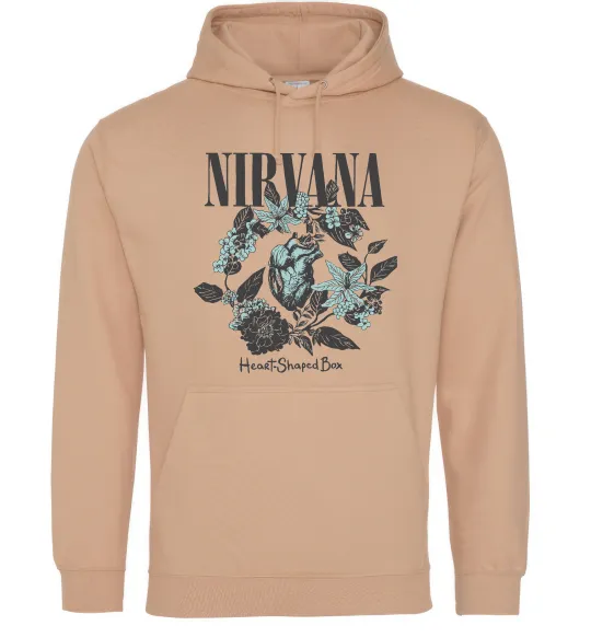Чоловіча толстовка (худі) Nirvana Heart-shaped box Пісочний фото