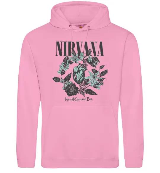 Женская толстовка (худи) Nirvana Heart-shaped box Розовый фото