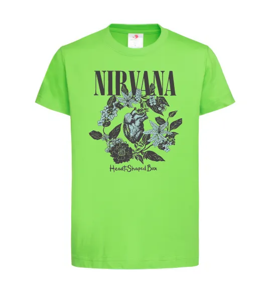 Дитяча футболка Nirvana Heart-shaped box Лаймовий фото