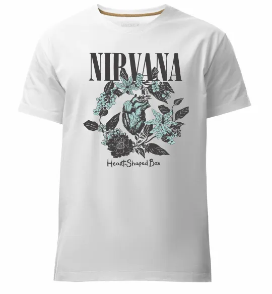 Чоловіча преміум футболка Nirvana Heart-shaped box Білий фото