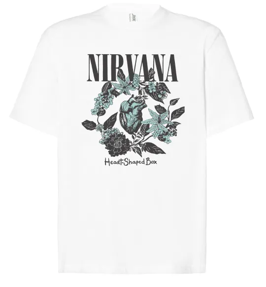 Футболка Оверсайз Nirvana Heart-shaped box Белый фото