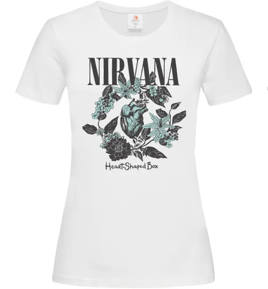 Женская футболка Nirvana Heart-shaped box Белый фото