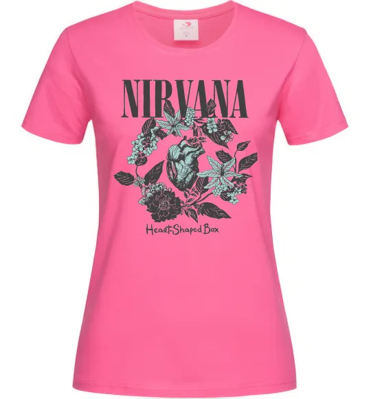Женская футболка Nirvana Heart-shaped box Ярко-розовый фото