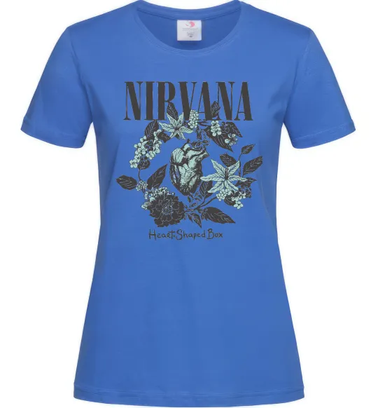 Женская футболка Nirvana Heart-shaped box Ярко-синий фото