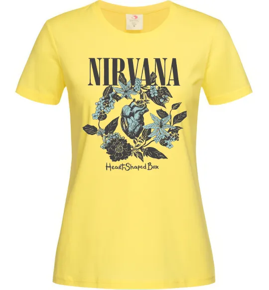 Женская футболка Nirvana Heart-shaped box Лимонный фото