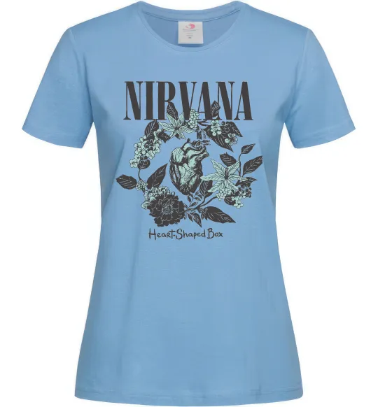 Женская футболка Nirvana Heart-shaped box Голубой фото