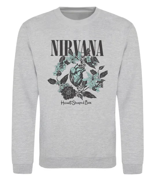 Світшот Nirvana Heart-shaped box Сірий меланж фото