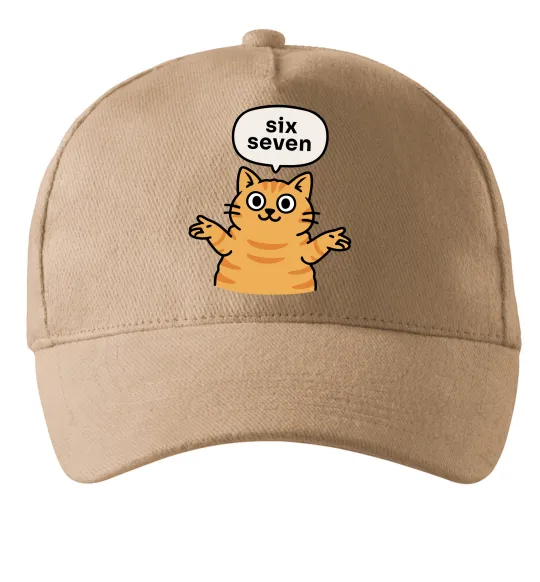 Кепка Six-seven cat Песочный фото