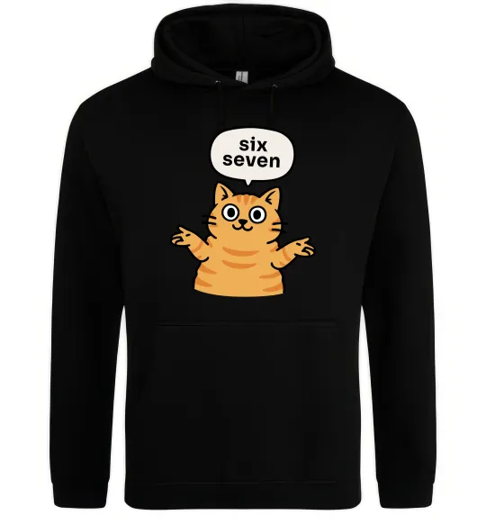 Женская толстовка (худи) Six-seven cat Черный фото