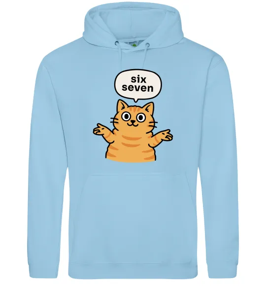 Жіноча толстовка (худі) Six-seven cat Блакитний фото