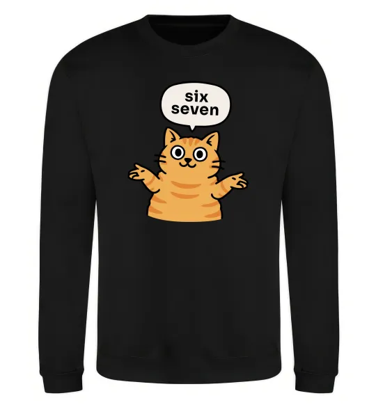 Свитшот Six-seven cat Черный фото