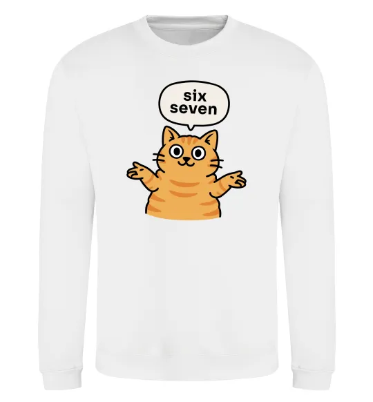 Свитшот Six-seven cat Белый фото