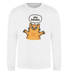 Свитшот Six-seven cat Белый фото