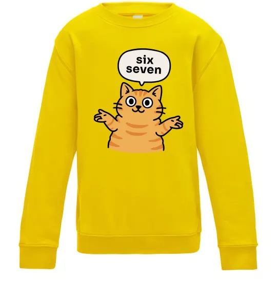 Детский Свитшот Six-seven cat Солнечно желтый фото