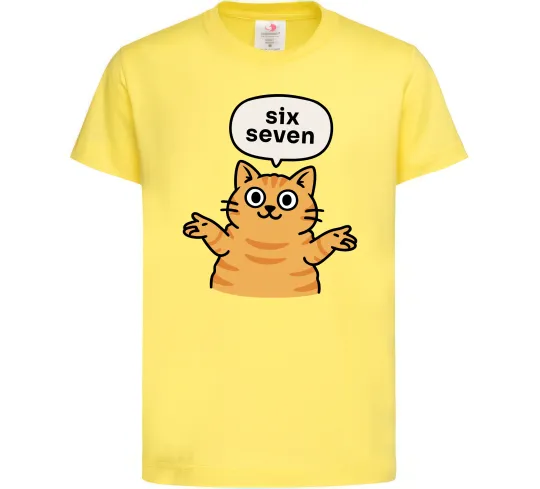 Детская футболка Six-seven cat Лимонный фото
