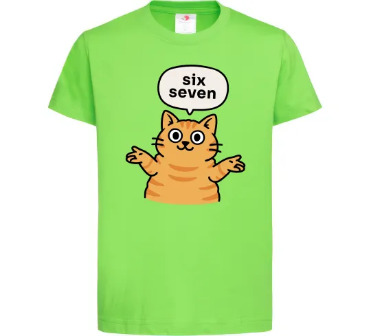 Детская футболка Six-seven cat Лаймовый фото