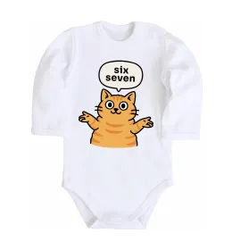 Дитячий бодік Six-seven cat Білий фото