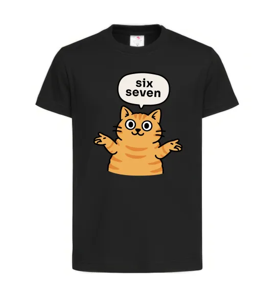 Детская футболка Six-seven cat Черный фото