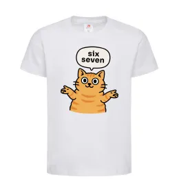 Детская футболка Six-seven cat Белый фото