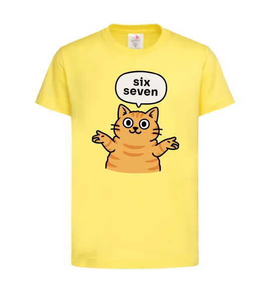 Детская футболка Six-seven cat Лимонный фото