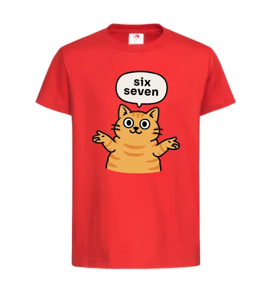 Детская футболка Six-seven cat Красный фото