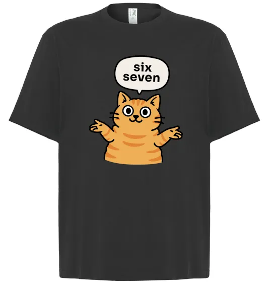 Футболка Оверсайз Six-seven cat Черный фото