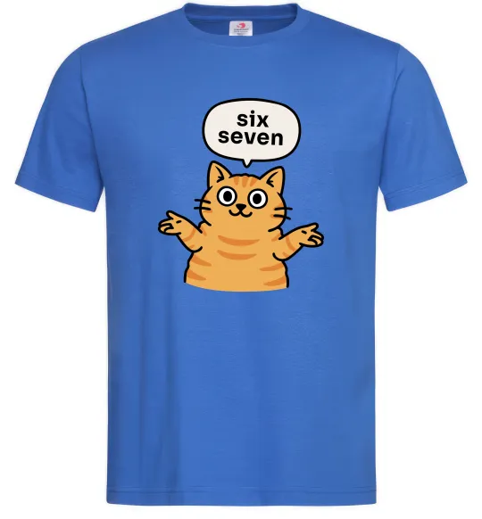 Мужская футболка Six-seven cat Ярко-синий фото