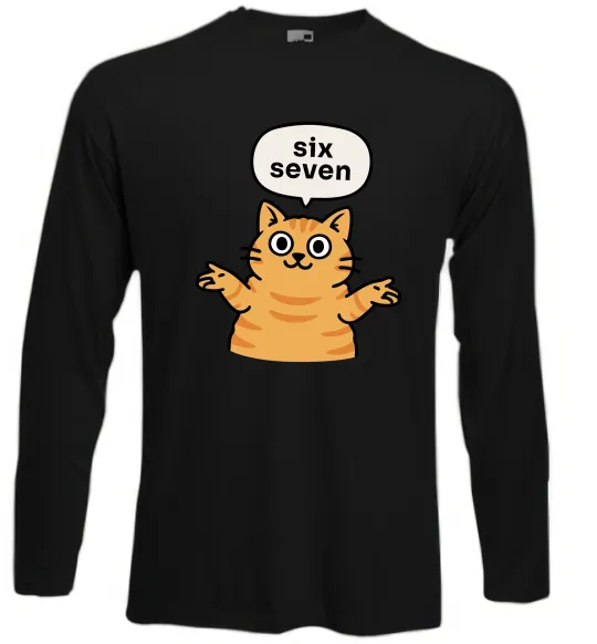 Лонгслів Six-seven cat Чорний фото