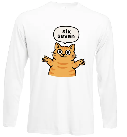 Лонгслів Six-seven cat Білий фото