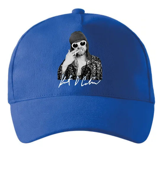 Кепка Kurt Cobain smoking Ярко-синий фото