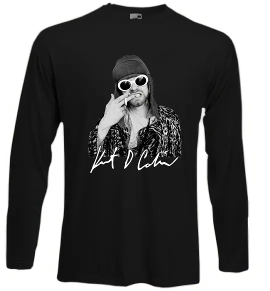 Лонгслів Kurt Cobain smoking Чорний фото