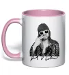 Чашка з кольоровою ручкою Kurt Cobain smoking Ніжно рожевий Чашка з кольоровою ручкою Kurt Cobain smoking Ніжно рожевий фото