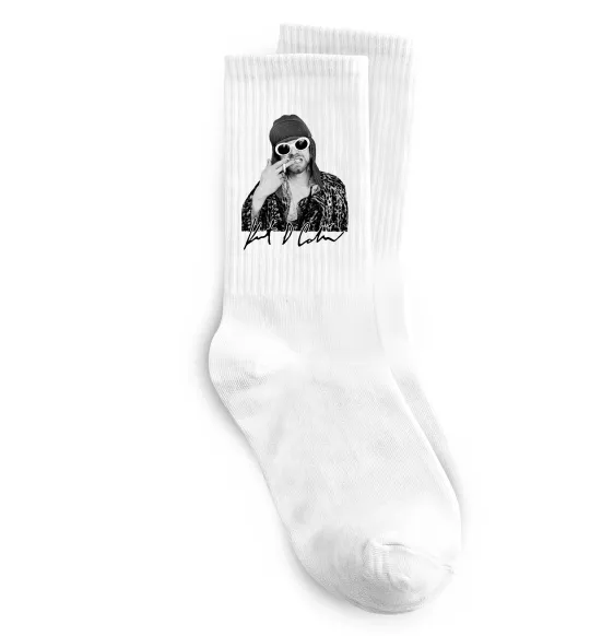 Шкарпетки Kurt Cobain smoking Білий фото
