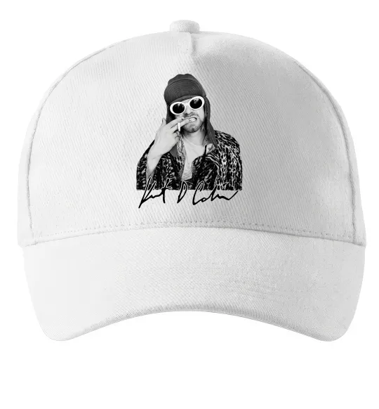 Кепка Kurt Cobain smoking Белый фото