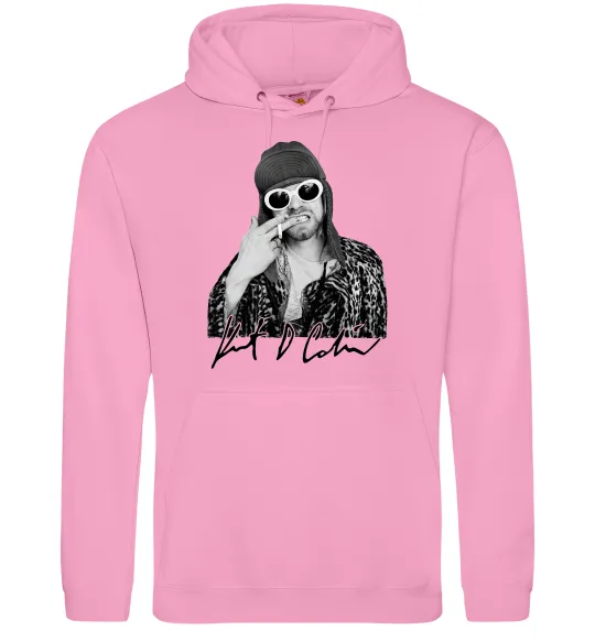 Жіноча толстовка (худі) Kurt Cobain smoking Рожевий фото